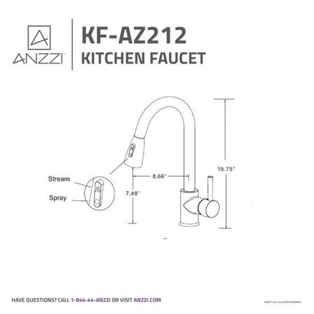Anzzi Sire Single-Handle Pull-Out Sprayer Kitchen Faucet, Oil Rubbed Bronze KF-AZ212ORB